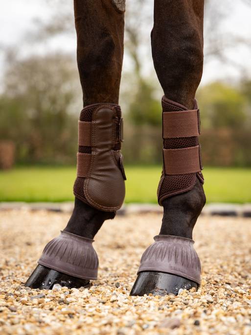Rubber Pull On Over Reach Boots Brown Large