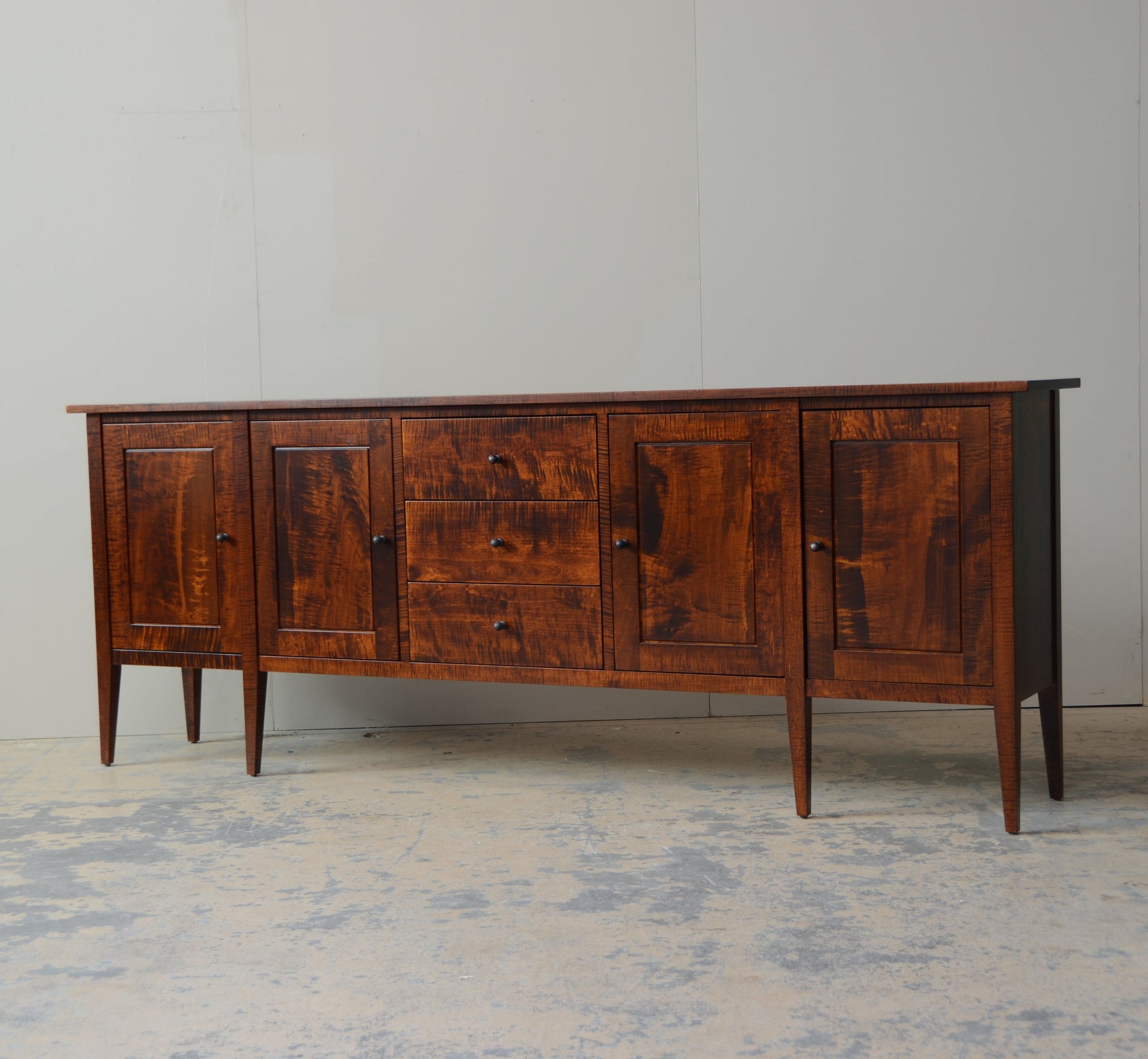 In Stock Boron XL Sideboard - 96" Curly Maple