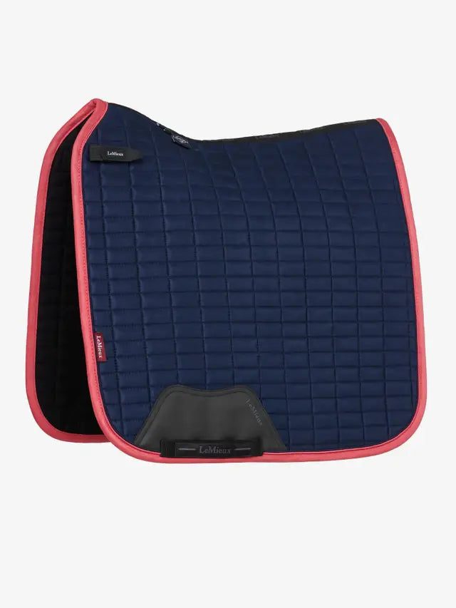 Suede Dressage Square Navy/Cranberry: Large/ Full
