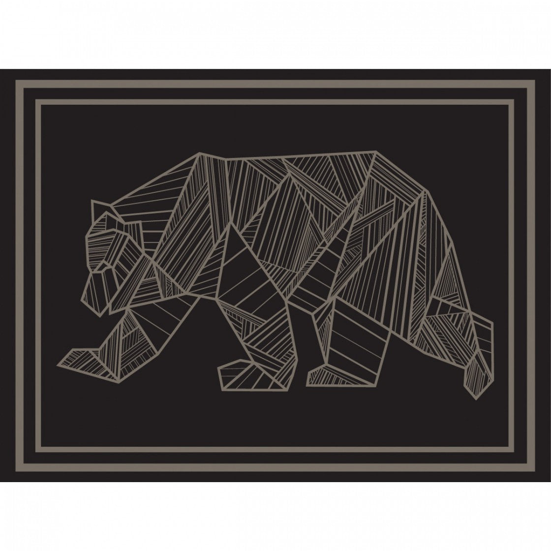 Bear Outdoor Mat - 12’ x 9’ Black/Khaki