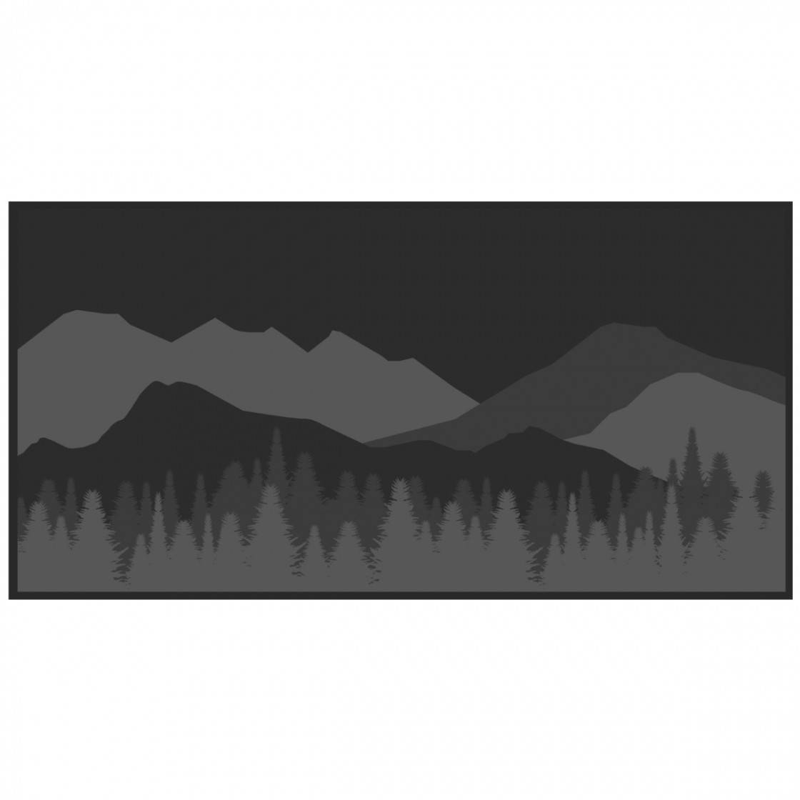 Mountain Wilderness Outdoor Mat - 18 x 9 Black/Grey