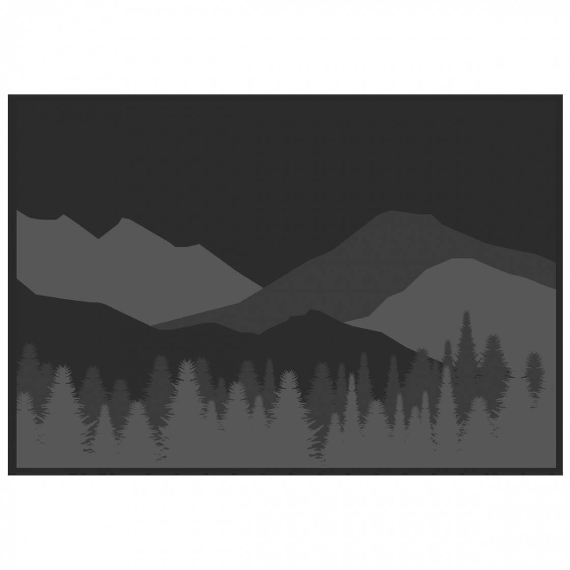 Mountain Wilderness Outdoor Mat 12 x 9 Black/Grey
