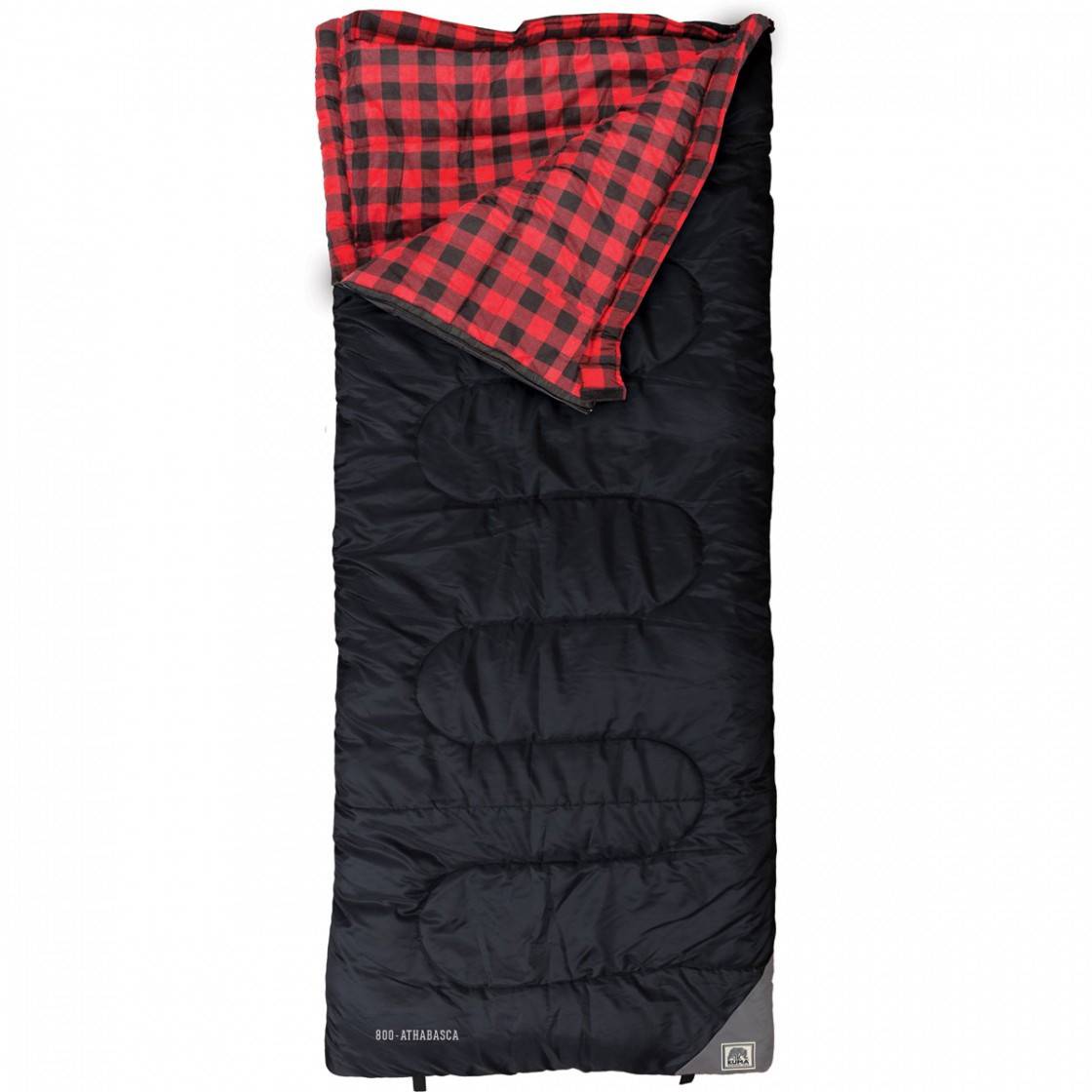 In Stock Athabaska Sleeping Bag  Red/Black Plaid