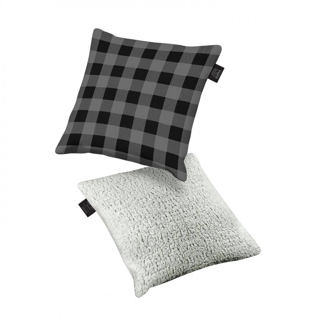 Square Decor Pillow Grey/Black Plaid