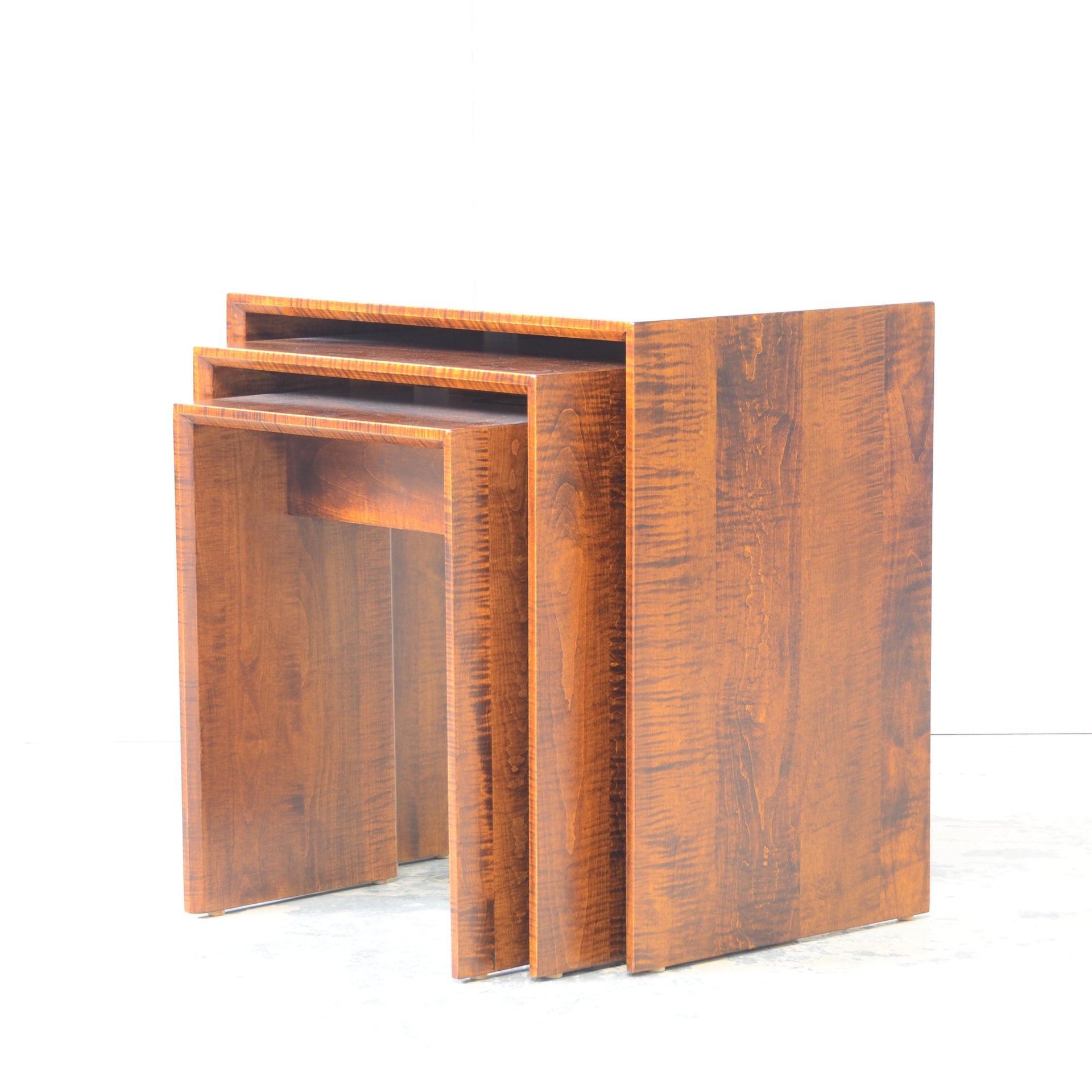 Clarkson Waterfall Nesting Table Set - Curly Maple