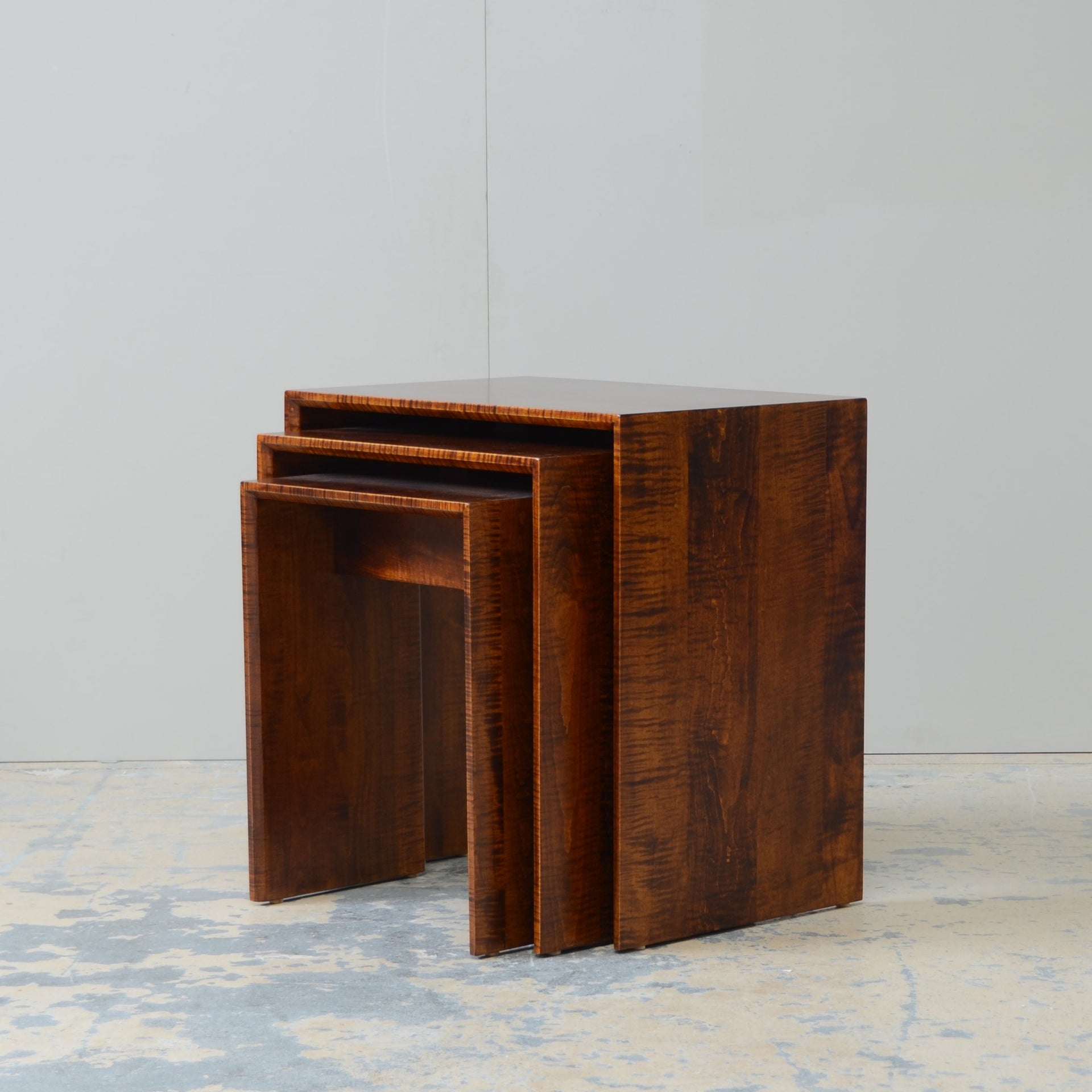 Clarkson Waterfall Nesting Table Set - Curly Maple